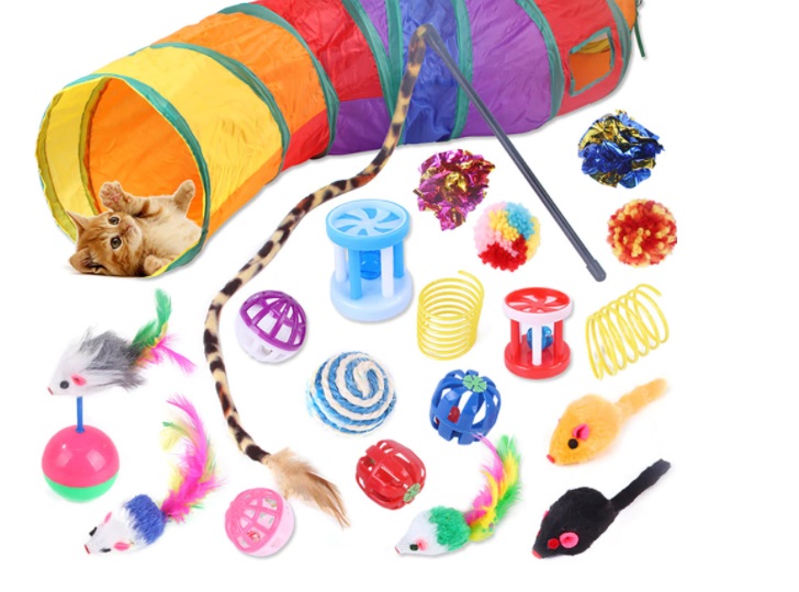 tubo espiral con juguetes