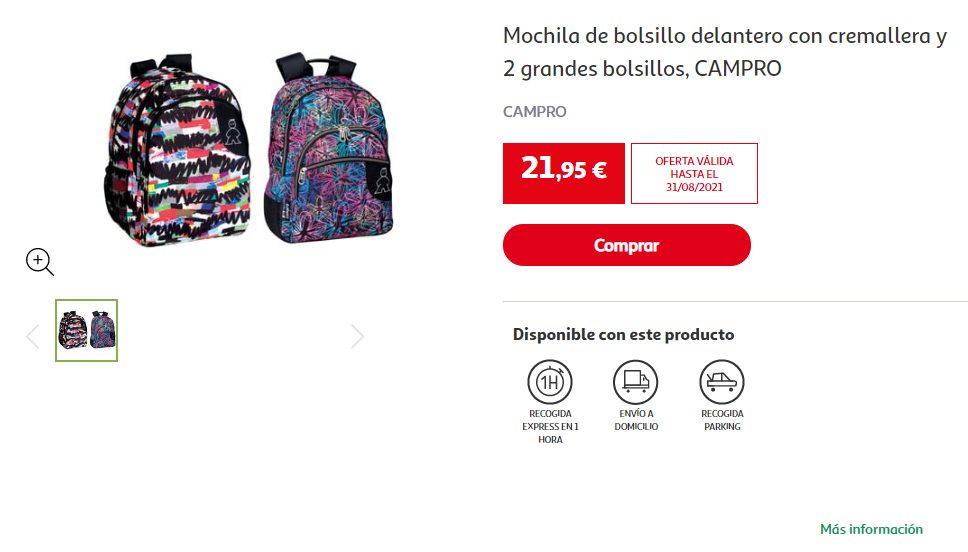 Mochila de bolsillo delantero Campro Alcampo