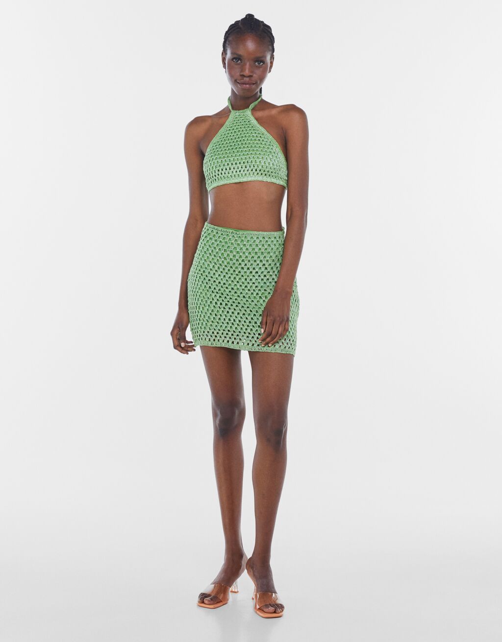 traje crochet verde