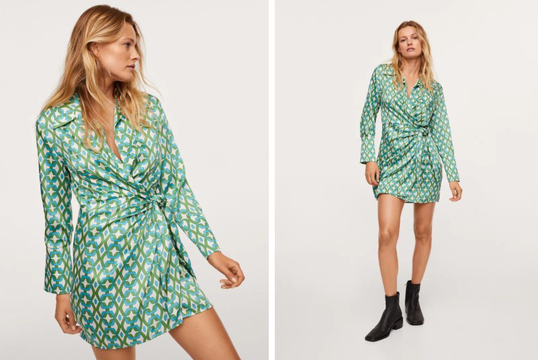 vestido geometrico mango