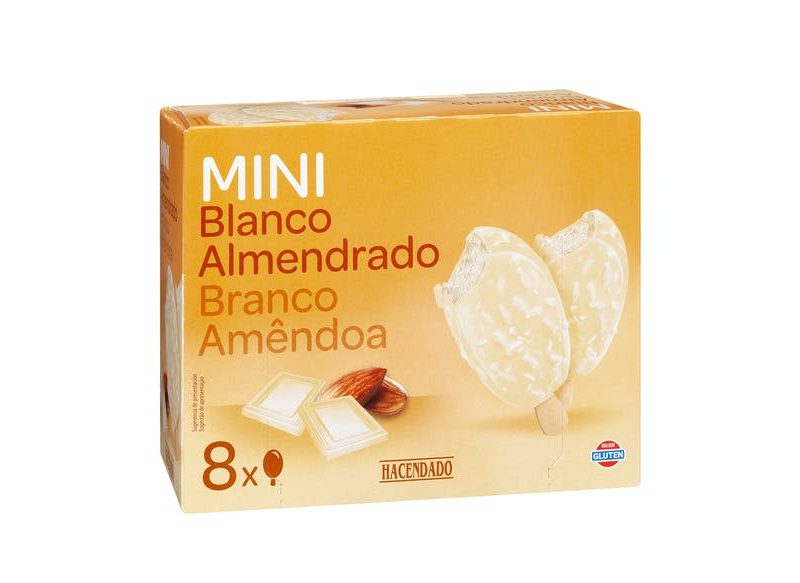 MINI HELADO ALMENDRADO DE CHOCOLATE BLANCO HACENDADO