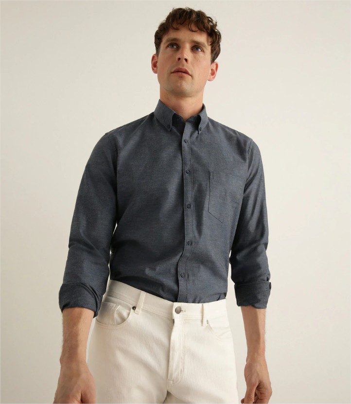 camisa de twill el corte ingles