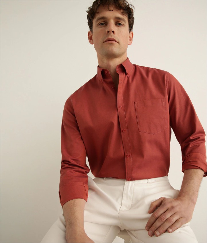 camisa twill rojo