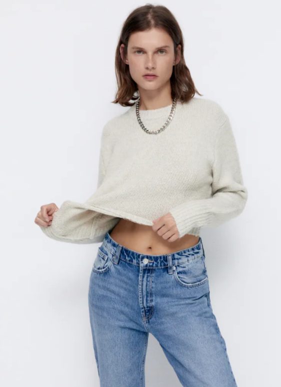 jersey cropped zara