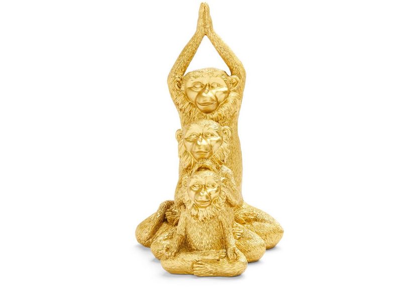 ADORNO GRANDE DORADO EN FORMA DE 3 MONOS