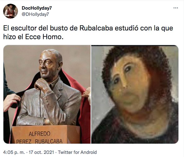 ¿Quién ha hecho el busto de Rubalcaba? Y no, no trabaja para el museo de cera 3 Moncloa Captura de pantalla 2021 10 19 a las 20.17.02 Moncloa