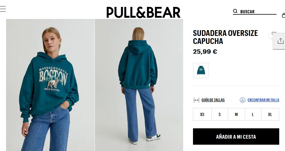 Sudadera oversize capucha- Pull&Bear
