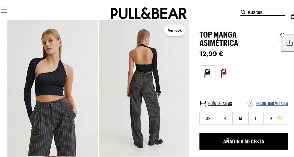 Top manga asimétrica- Pull&Bear