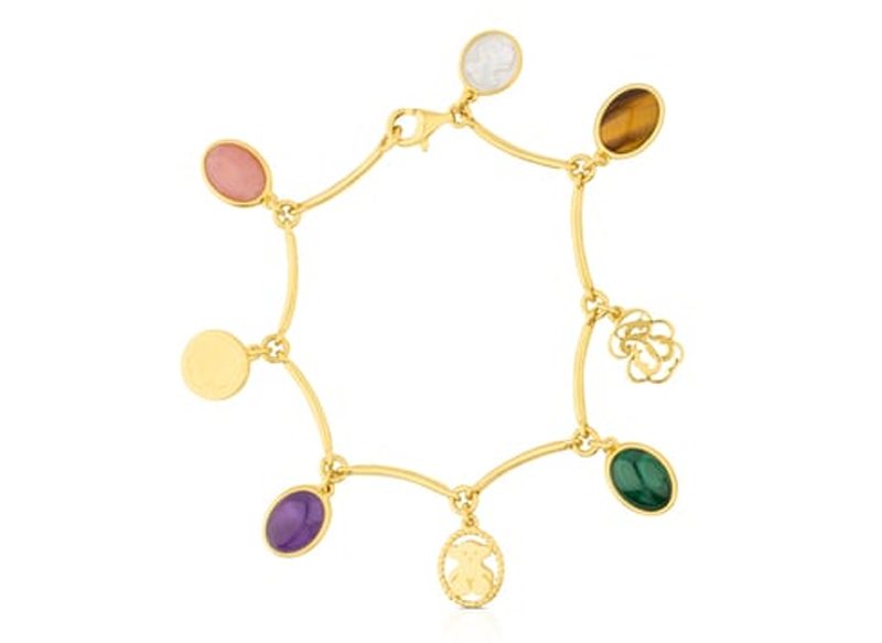 PULSERA DE PLATA VERMEIL CON GEMAS DE TOUS