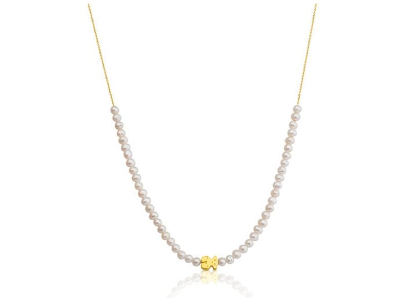 COLLAR SWEET DOLLS XXS DE ORO Y PERLAS MOTIVO OSO