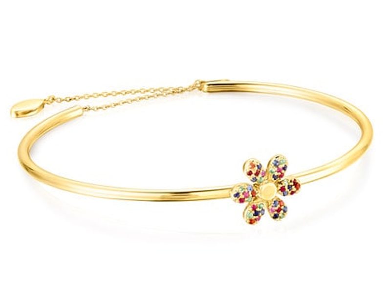 PULSERA DE PLATA VERMEIL CON GEMAS REAL MIX BLOOM DE TOUS