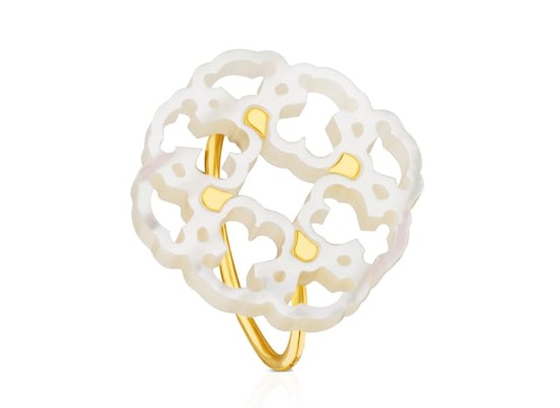 ANILLO MOSSAIC POWER DE ORO Y NÁCAR