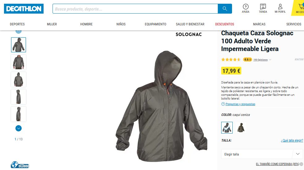 Chaqueta Caza Solognac- Decathlon