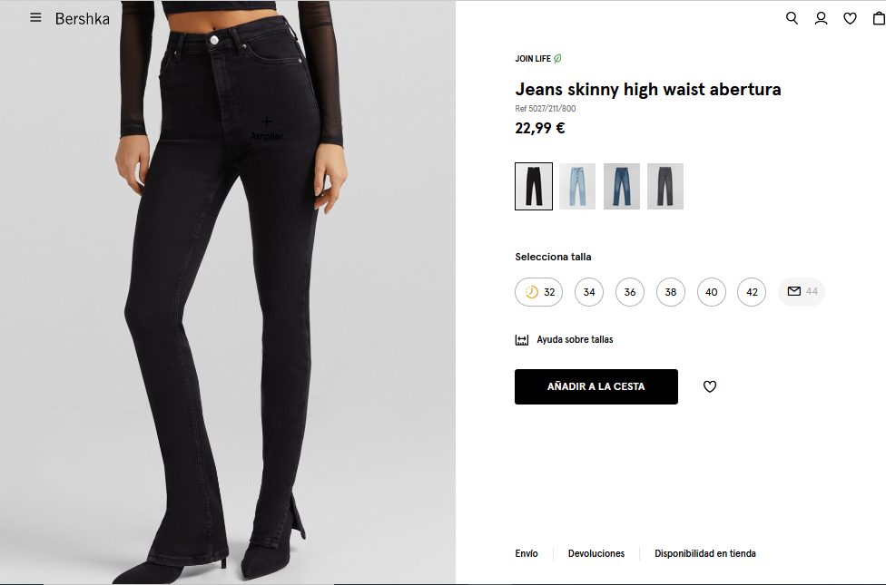 Jeans skinny high waist abertura- Bershka