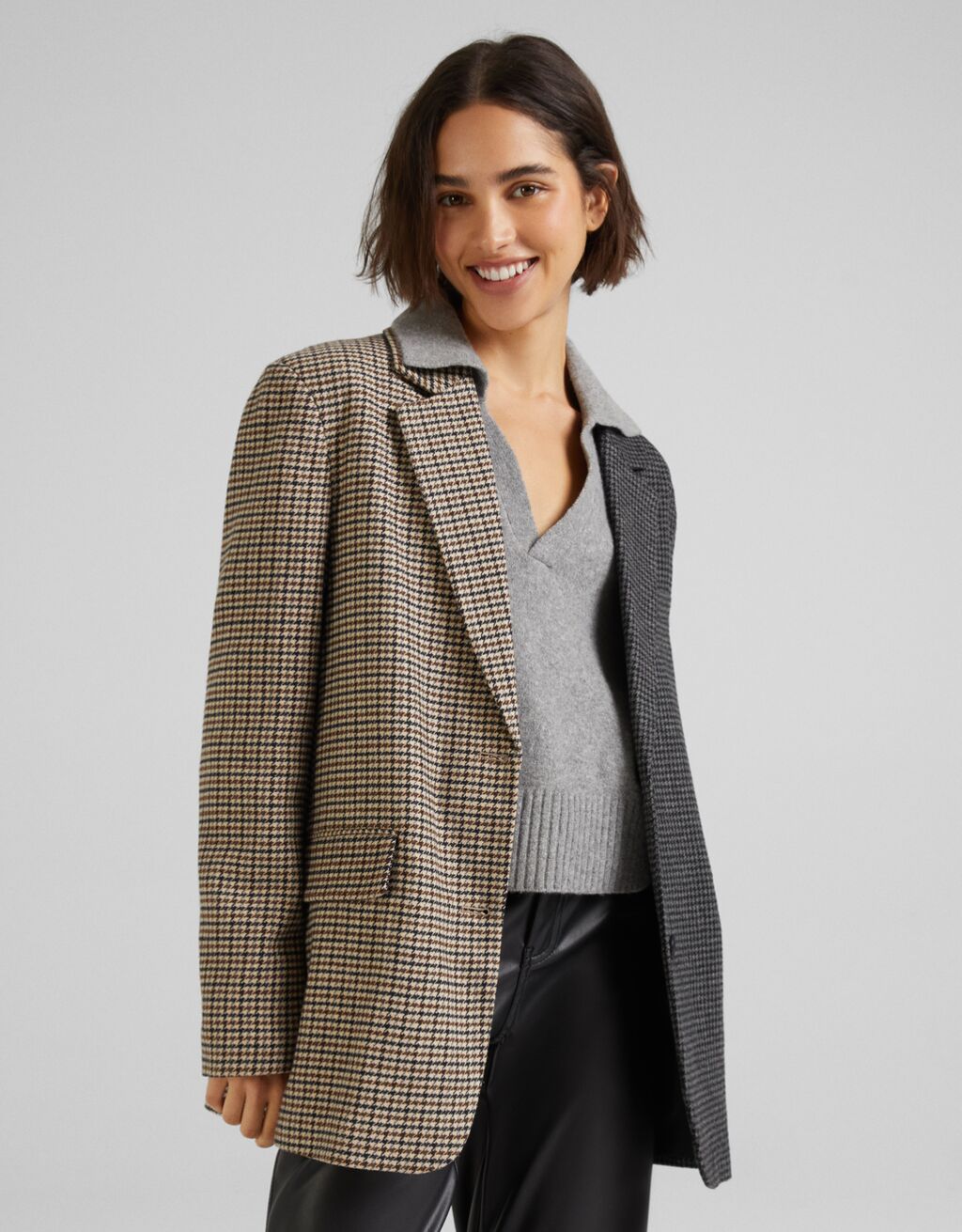 blazer bicolor bershka