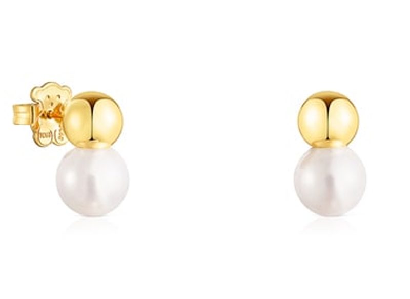 PENDIENTES DE PLATA VERMEIL Y PERLA GRANDE GLOSS PARA REGALAR EN NAVIDAD