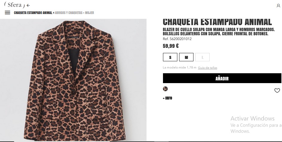 Chaqueta estampado animal- Sfera