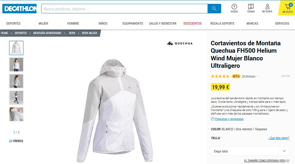 Cortavientos de Montaña Quechua- Decathlon