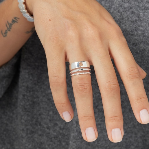Pack de Anillos de plata y espinela motivos oso Ring Mix
