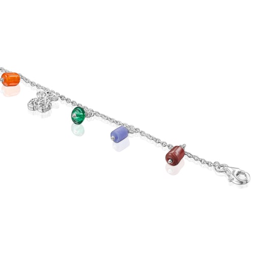 Tobillera de plata, perla y glass multicolor Oceaan Tous