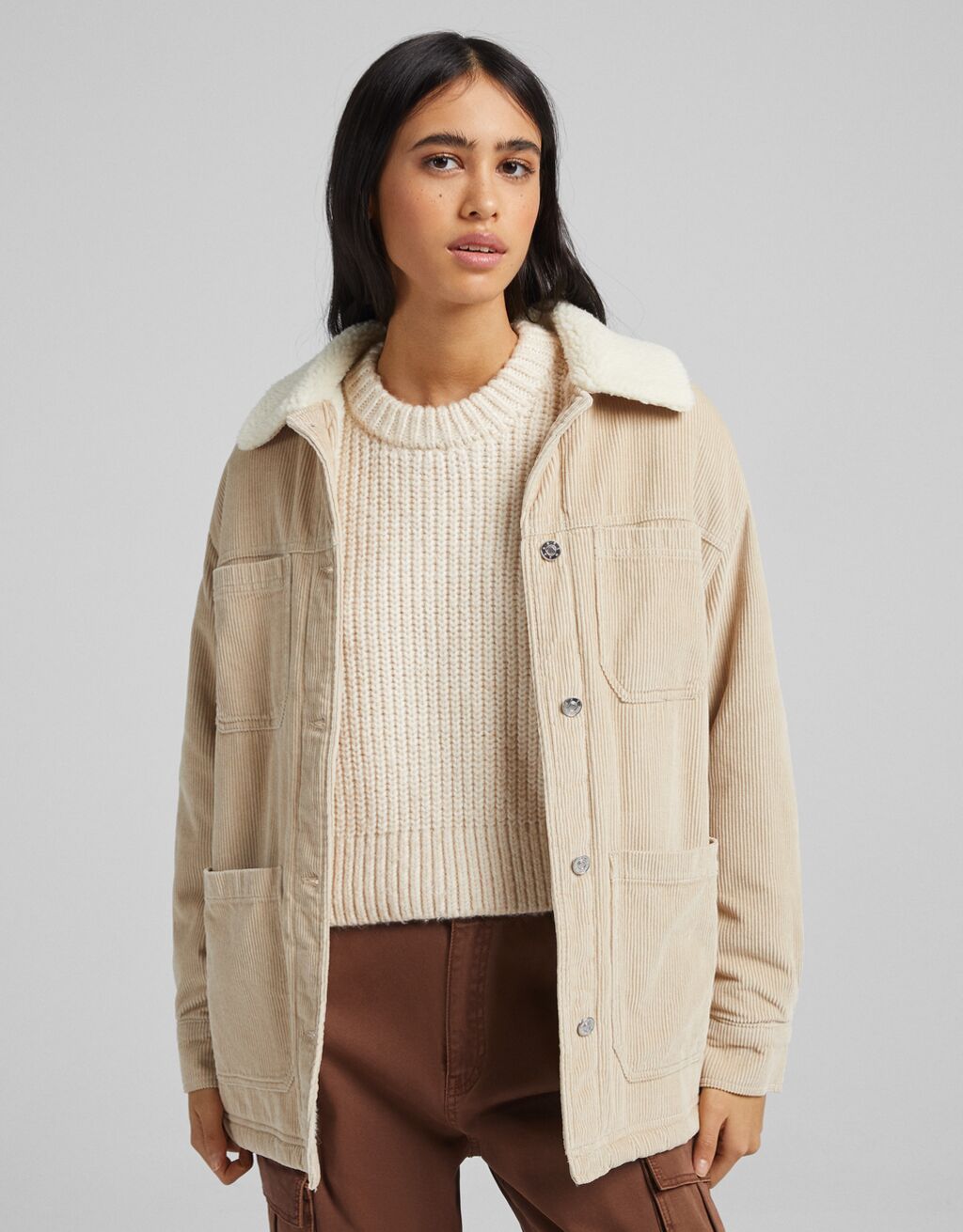 abrigo pana bershka