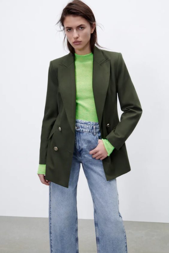 blazer cruzada verde