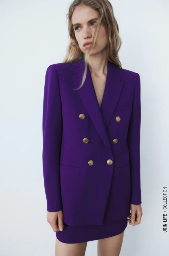 blazer entallada morada