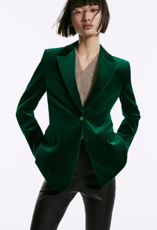 blazer terciopelo verde