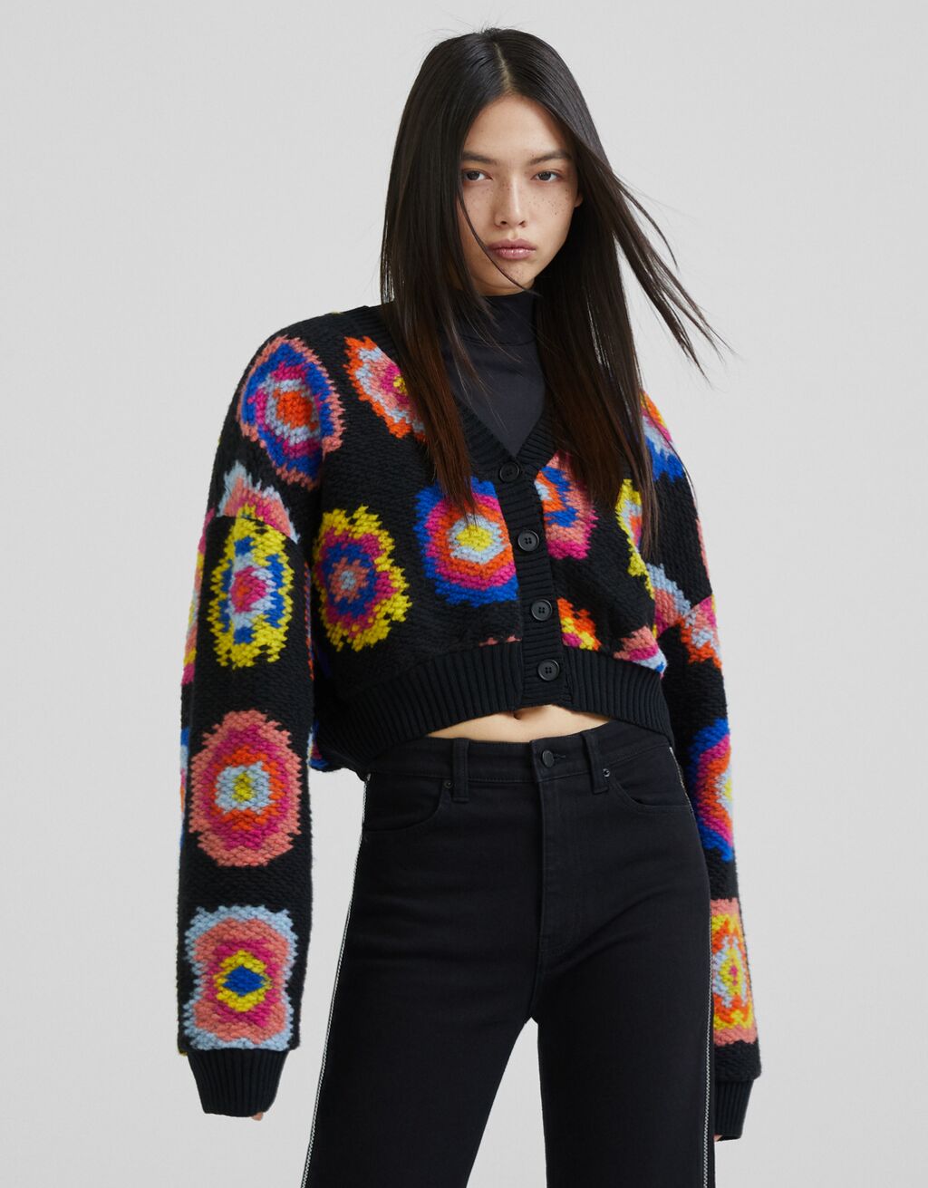chaqueta lana rustica bershka