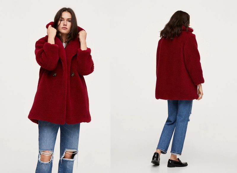 ABRIGO OVERSIZE BORREGUITO DE MANGO