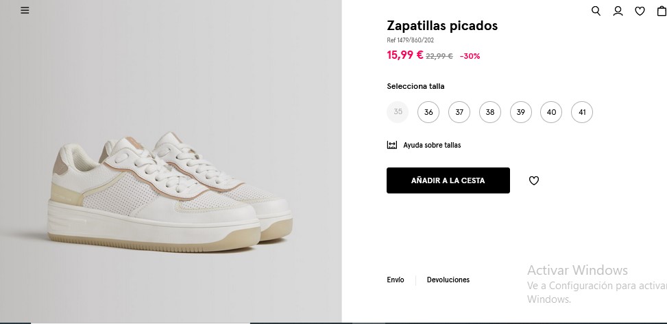 Zapatillas picadas