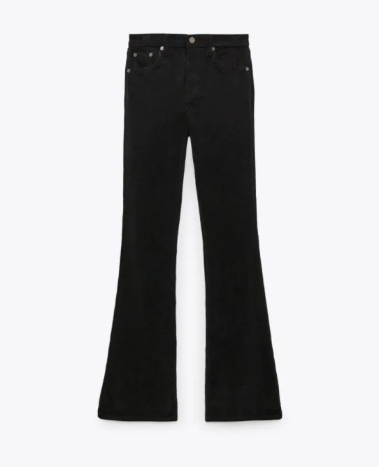 pantalon pana flare zara