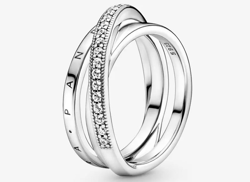 ANILLO CRUZADO TRIPLE BANDA EN PAVÉ