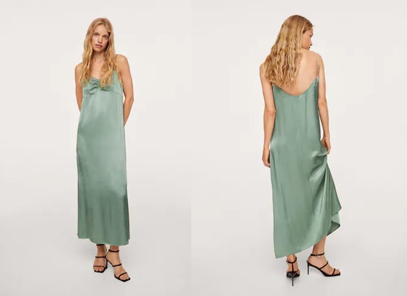 VESTIDO LENCERO SATINADO DE MANGO