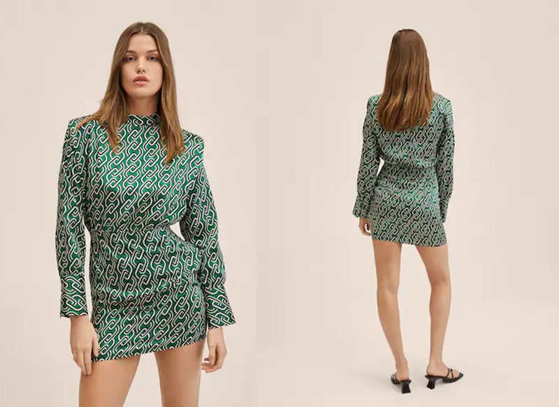 VESTIDO ESTAMPADO CADENAS DE MANGO