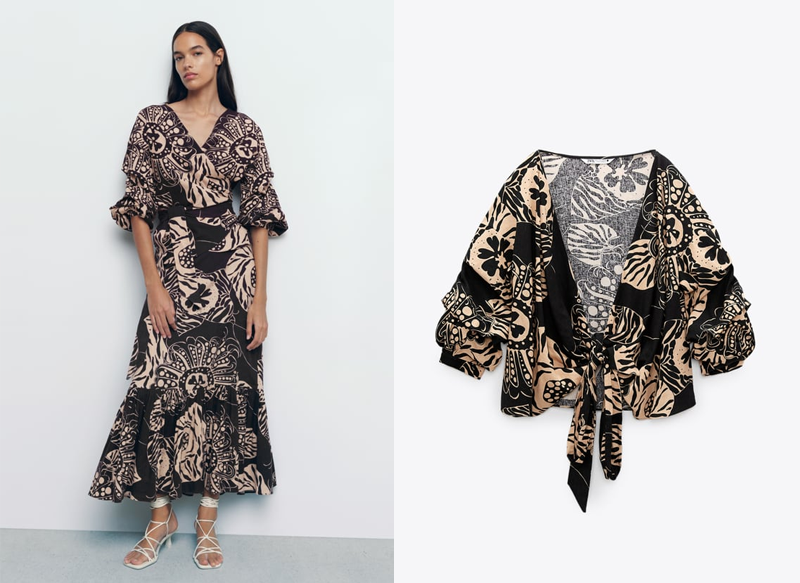 BLUSA ESTAMPADA CON LINO