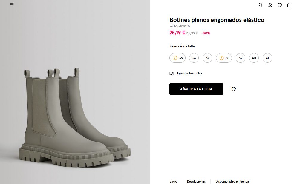 Botines planos engomados elástico- Bershka