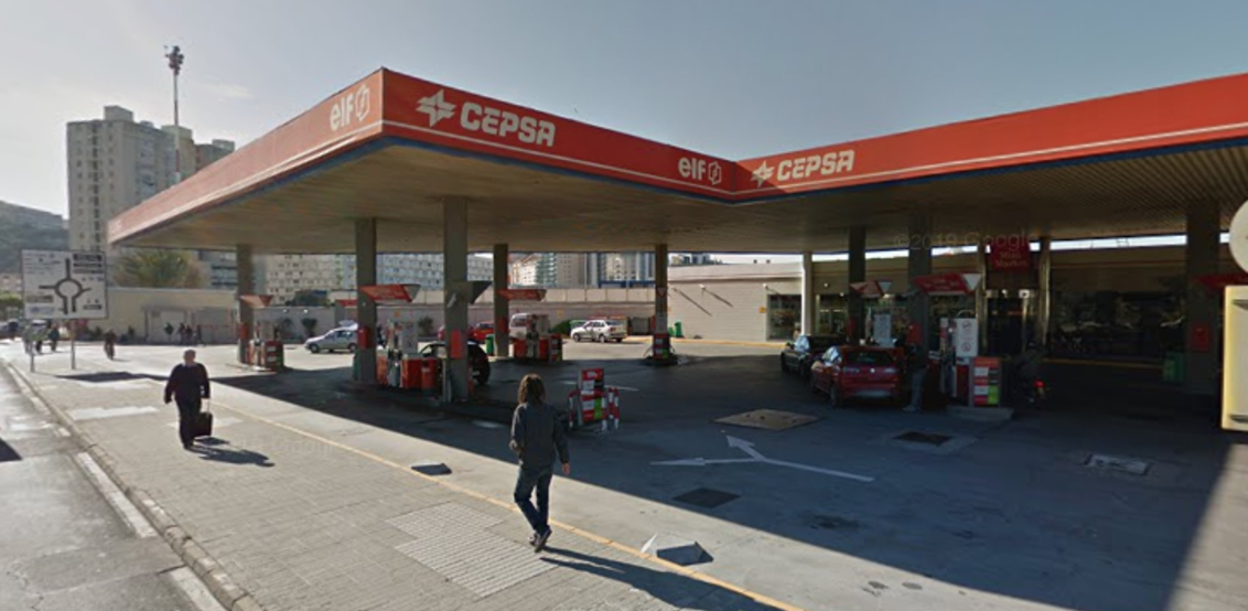 Una de las gasolineras de Gibraltar
