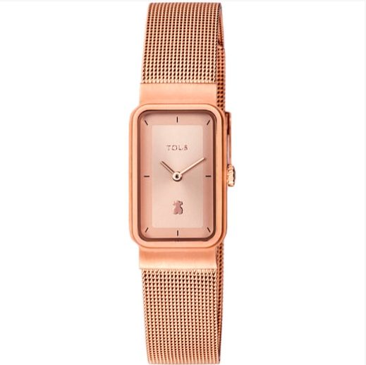 reloj acero rosado tous