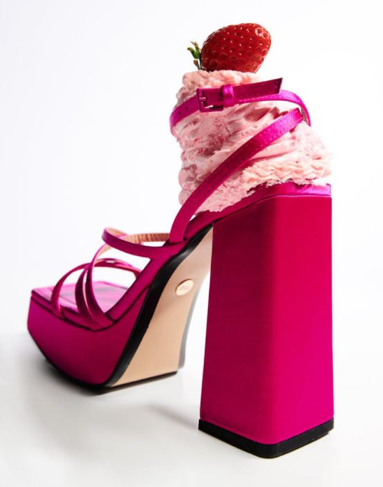 sandalia zara fucsia