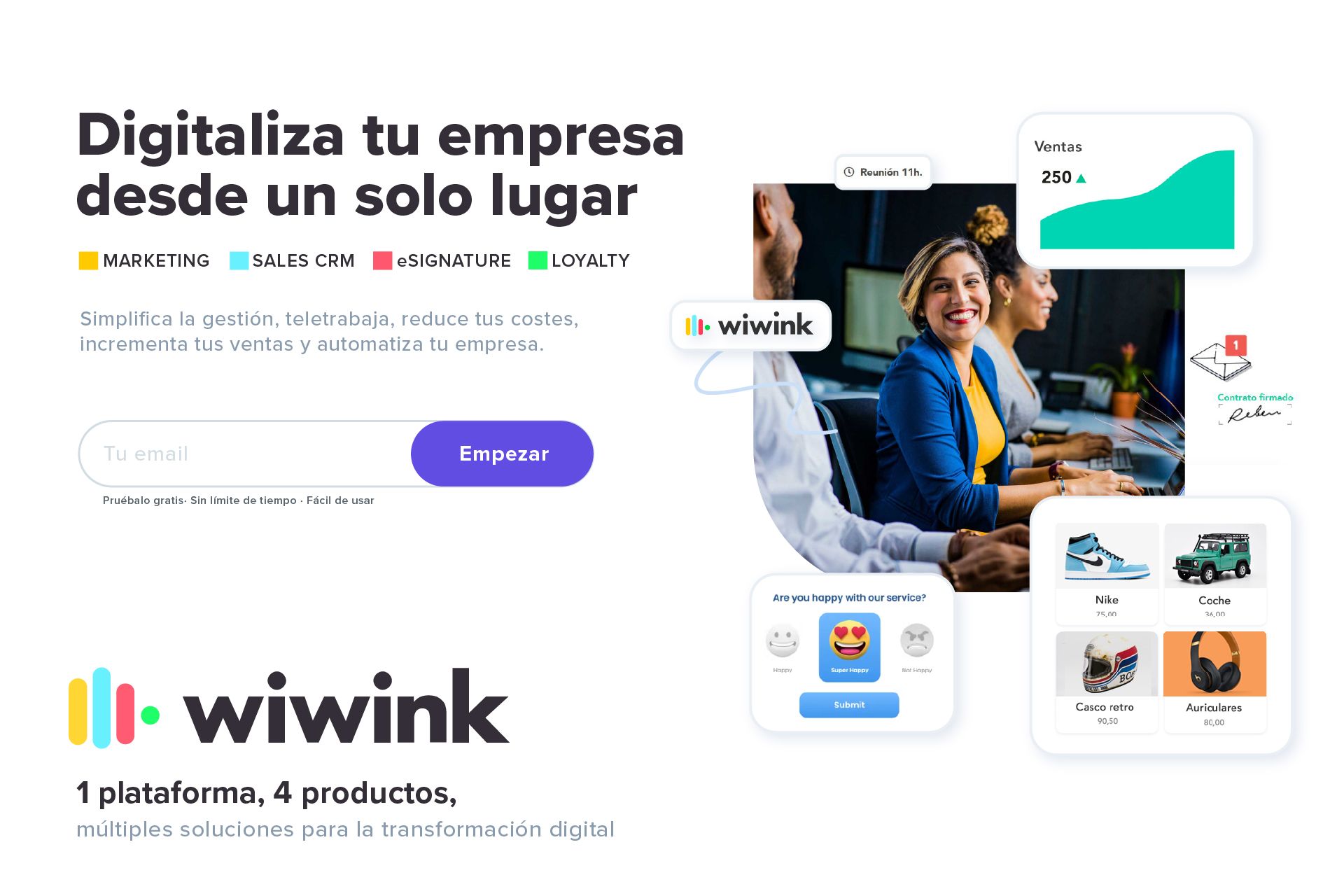 Wiwink, 4x4 de servicios enlazados y múltiples soluciones en una única plataforma de transformación digital 1 Moncloa Moncloa