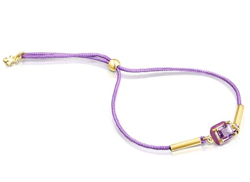 PULSERA DE CUERDA CON AMATISTA Y ESMALTE TOUS VIBRANT COLORS
