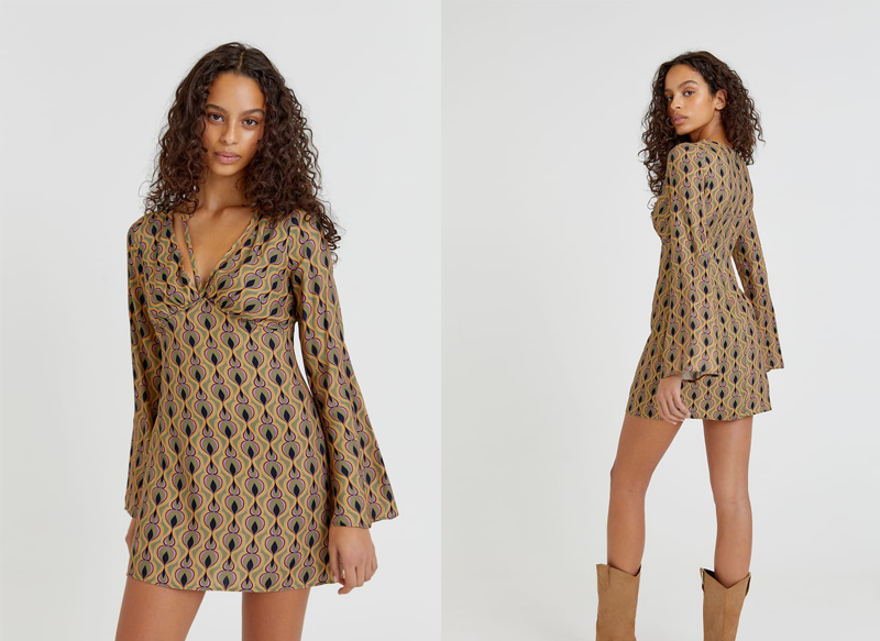 VESTIDO CORTO PRINT RETRO DE PULL&BEAR