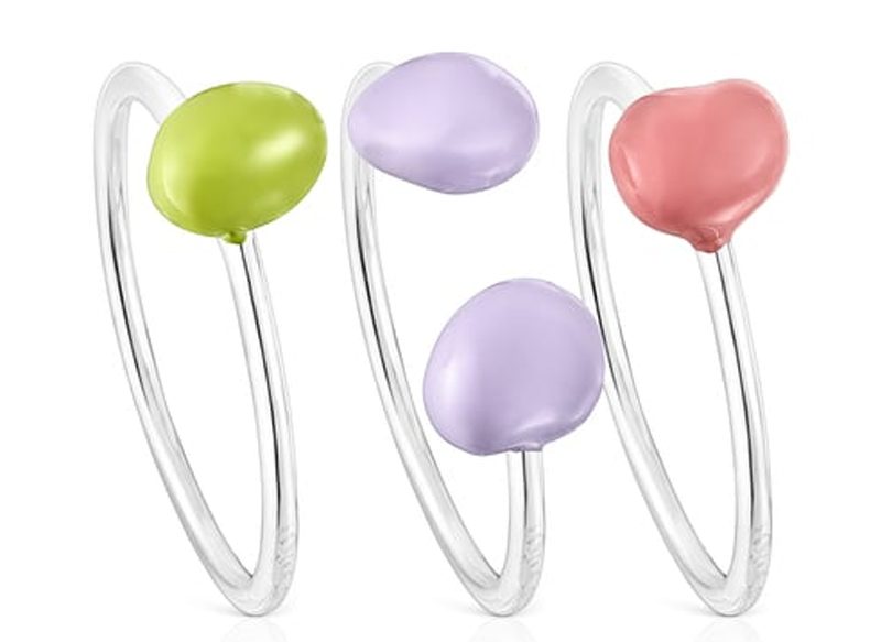 PACK DE ANILLOS DE PLATA Y ESMALTE DE COLORES JOY BITS
