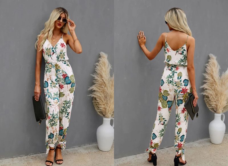 MAMELUCO DE TIRANTES CON ESTAMPADO FLORAL