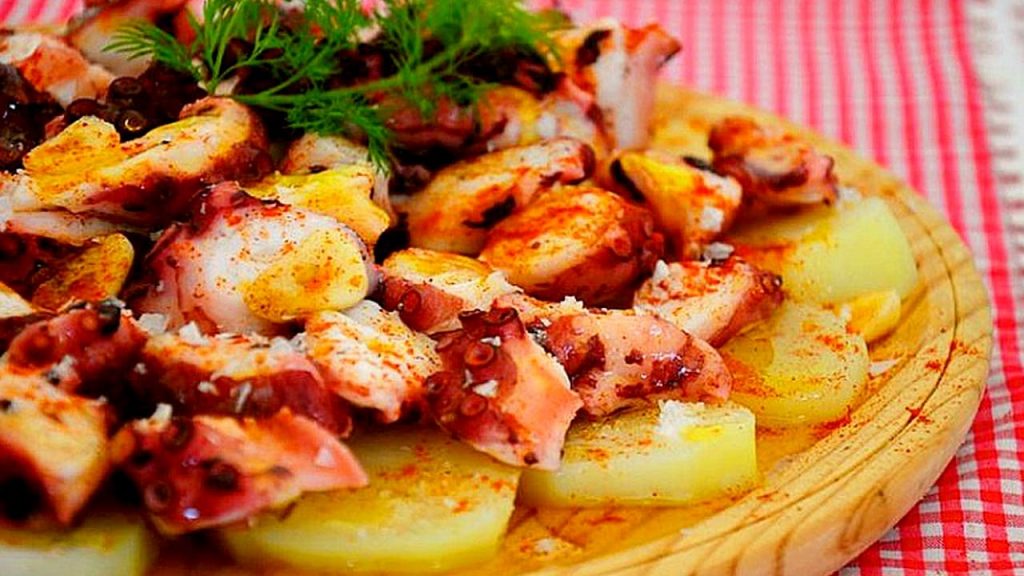 Tercer paso: El pulpo a la plancha con crema de patatas