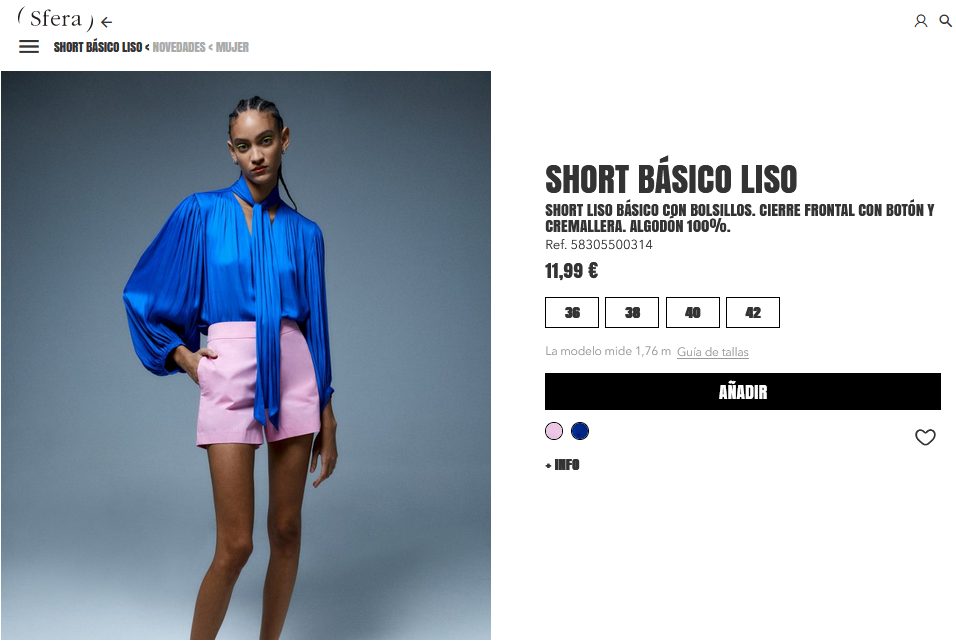 Short básico liso- Sfera