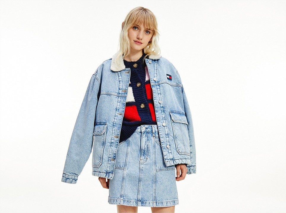 chaqueta vaquera forro sherpa tommy jeans