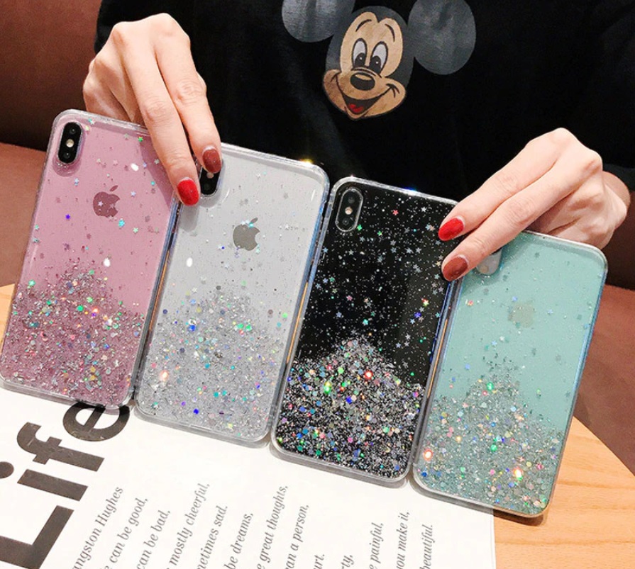 funda con glitter