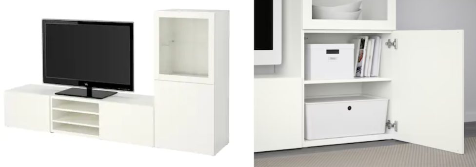 mueble puertas vidrio blanco ikea